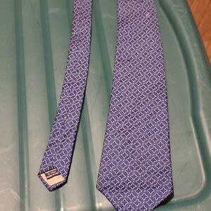 Dior Blue and Purple Geometric Men's Tie